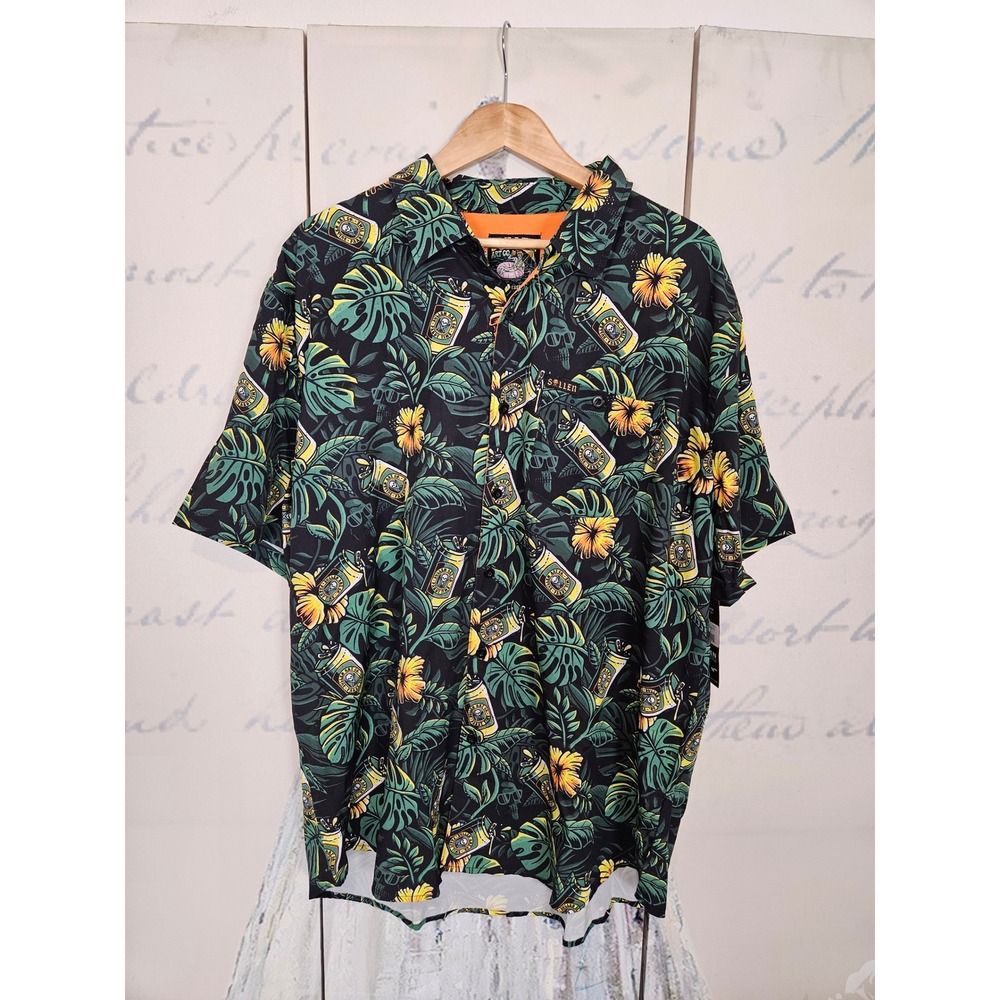 Sullen‎ Art Collective Mens 2X Beer Garden Woven Button Up Shirt Tropical